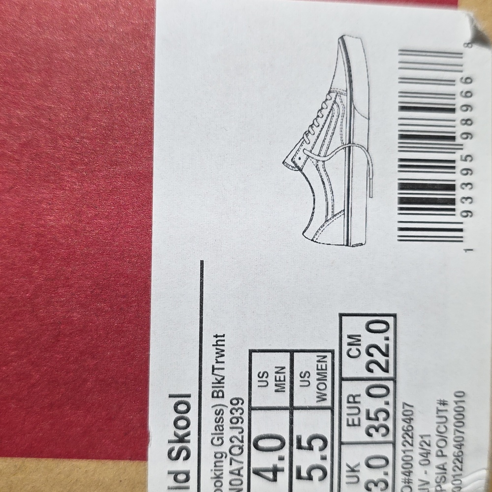 Vans Old Skool “Looking Glass” Black/White Size 4 Men / 5.5 Women Rare Artwok - Picture 2 of 6